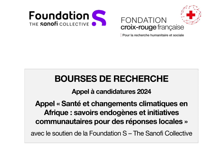 La FONDATION Croix-Rouge française lance un avis d’appel à candidatures pour deux offres de Bourses de recherche, Afrique