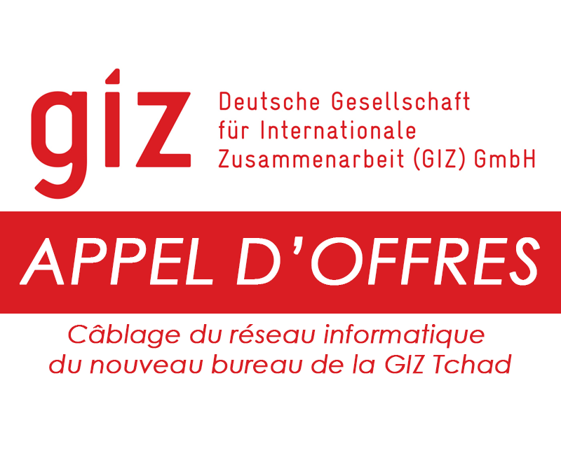 La GIZ lance un avis d’appel d’offres pour le câblage du réseau informatique du nouveau bureau de la GIZ Tchad