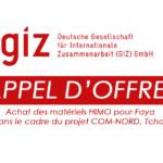 La GIZ lance un avis d’appel d’offres pour l’Achat des matériels HIMO pour Faya dans le cadre du projet COM-NORD, Tchad