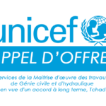 L’UNICEF – Tchad lance trois avis d’appel d’offre public pour la fourniture des services de la Maitrise d’œuvre des travaux de Génie civile et d’hydraulique en vue d’un accord à long terme, Tchad
