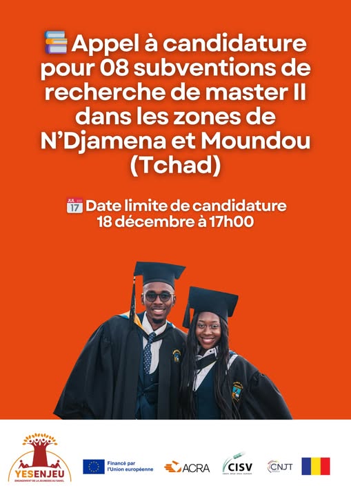 Acra lance un avis d&rsquo;appel à candidatures pour 08 subventions de recherche, N’Djamena, Moundou, Tchad