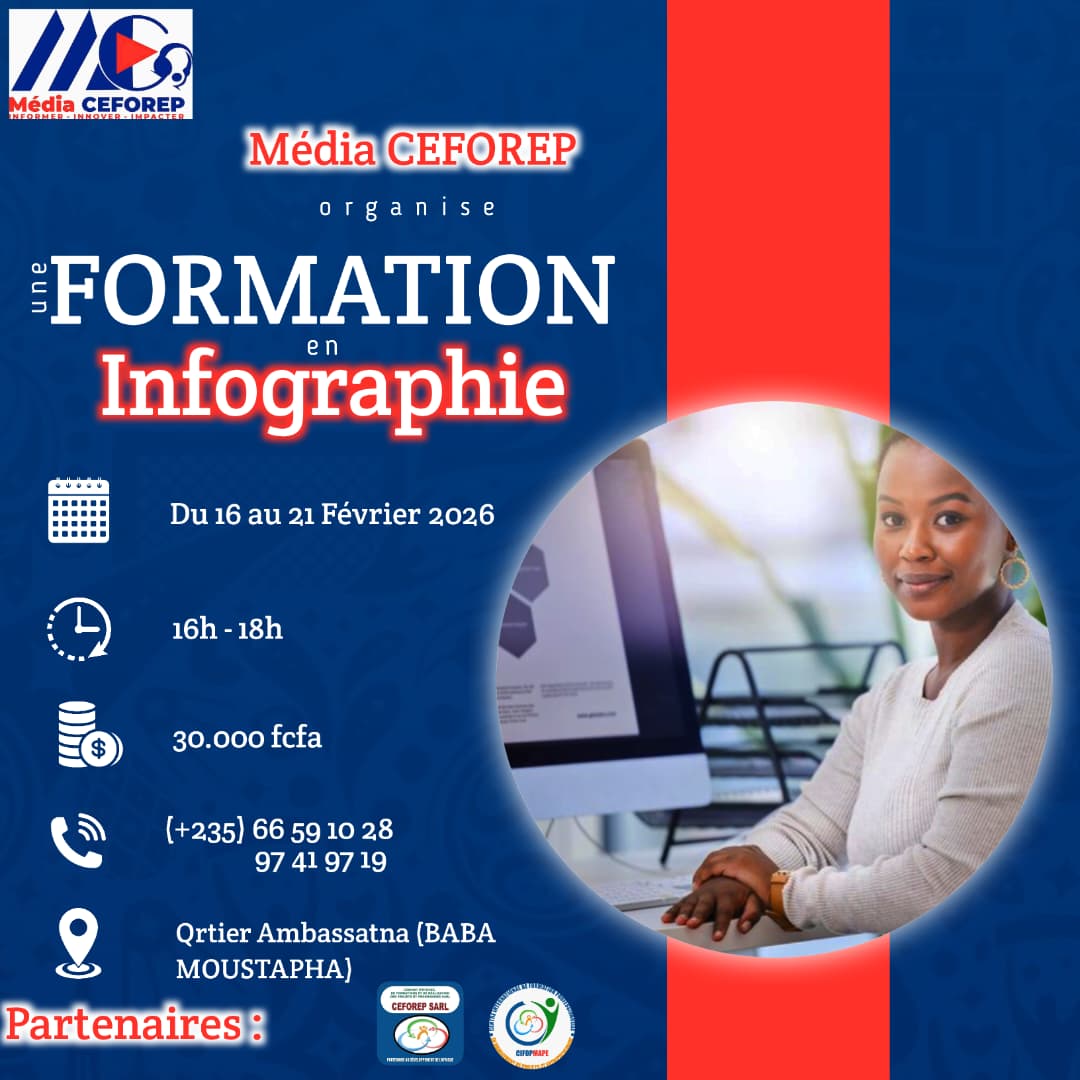 Le pôle Média CEFOREP, en synergie avec le CIFOPMAPE, organise une session de formation en Infographie et maîtrise de CORELDRAW, N&rsquo;Djamena, Tchad
