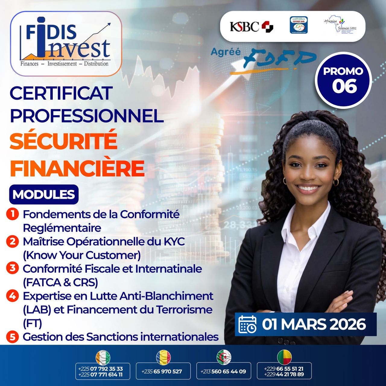 Le Cabinet FIDIS Invest lance un certification en Sécurité Financière