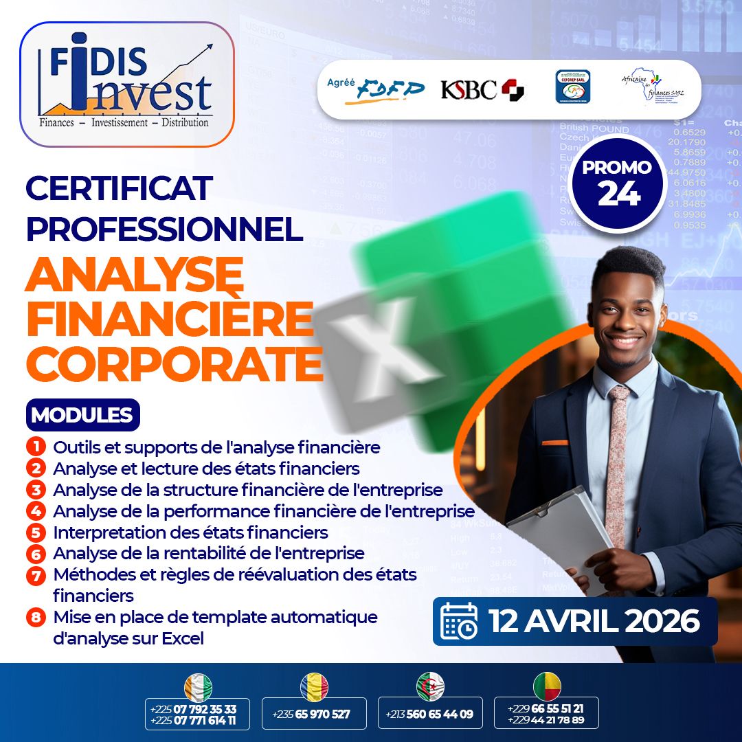 FIDIS Invest organise une certification en Analyse Financière Corporate, 100% en ligne 