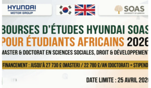 Appel à candidatures pour le Programme de Bourses Hyundai Motor Group à la SOAS 2026/2027