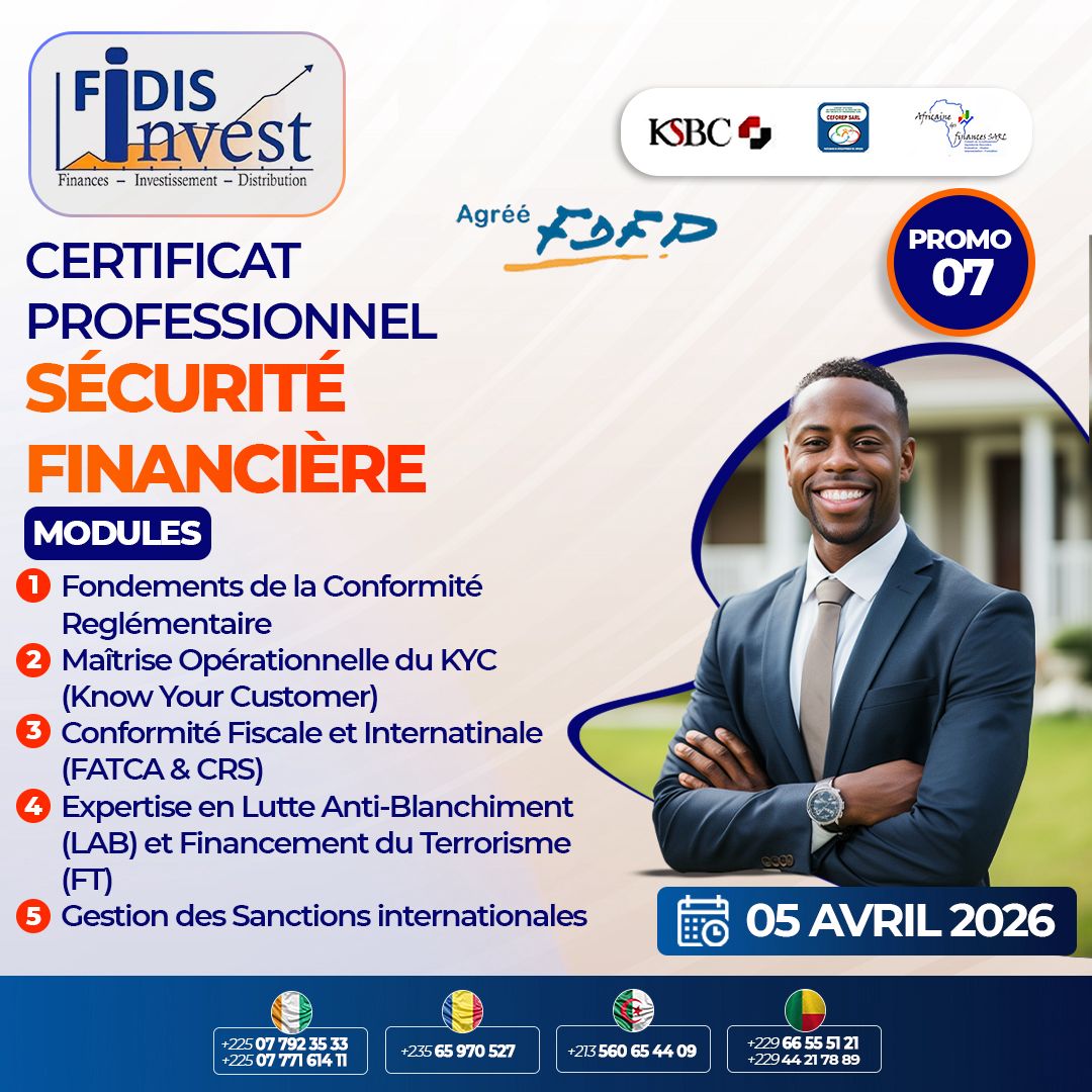 FIDIS Invest organise une certification en Sécurité Financière, 100% en ligne