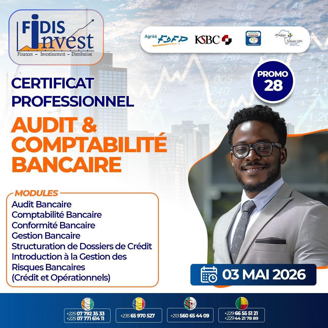 Le Cabinet FIDIS Invest lance la certification en Audit Comptabilité Bancaire, 100% en ligne