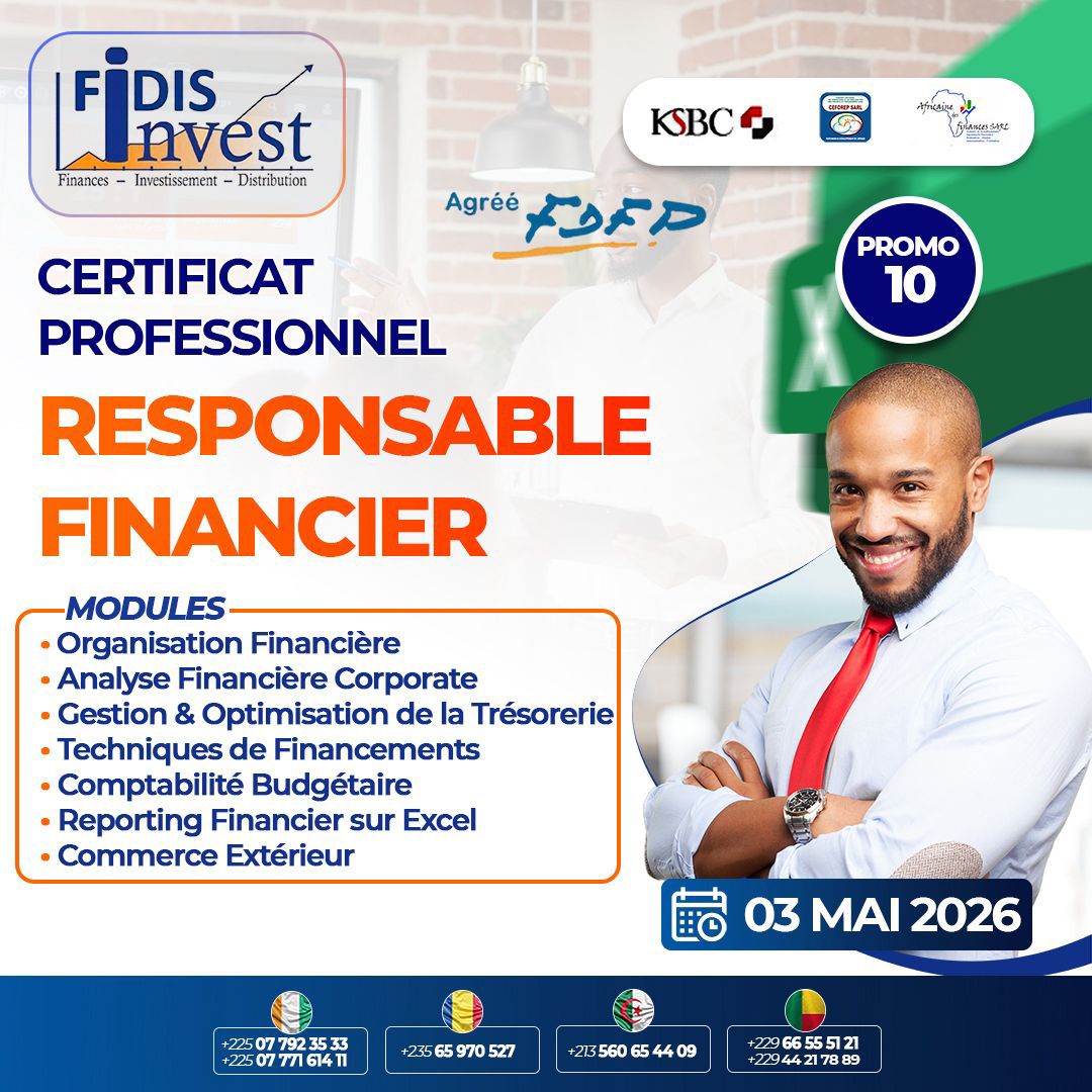 Le Cabinet FIDIS Invest lance la certification en Responsable Financier, 100% en ligne
