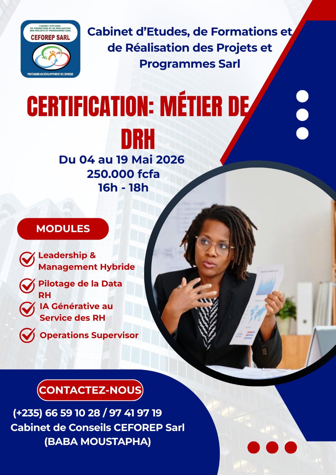 Le Cabinet de Conseils CEFOREP SARL lance un programme de certification au métier RH, N&rsquo;Djamena, Tchad
