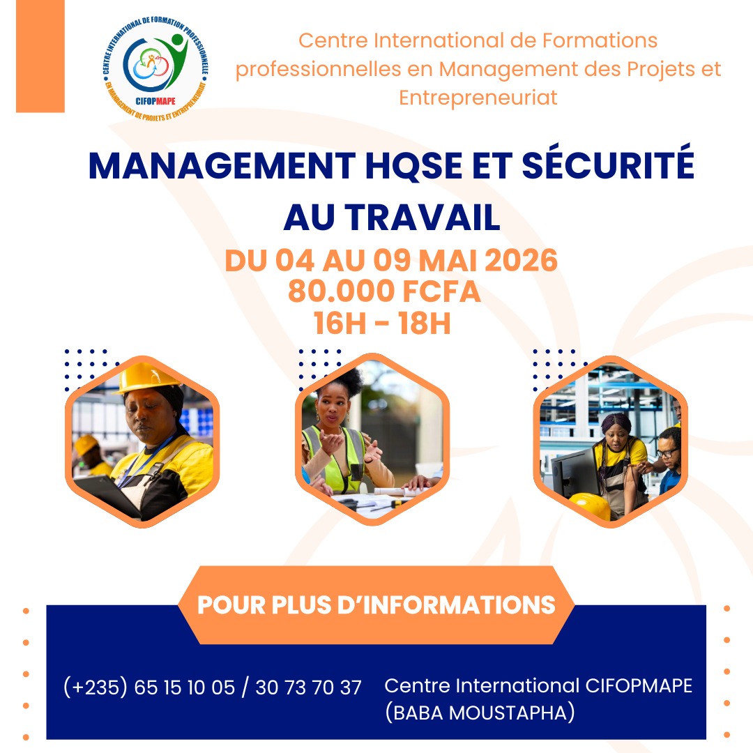 Le Cabinet CEFOREP SARL organise une formation en management HQSE et sécurité au travail, N&rsquo;Djamena, Tchad