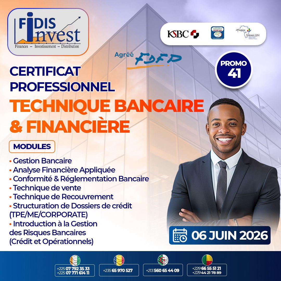 Le cabinet FIDIS Invest lance une certification en technique bancaire et financière, en ligne