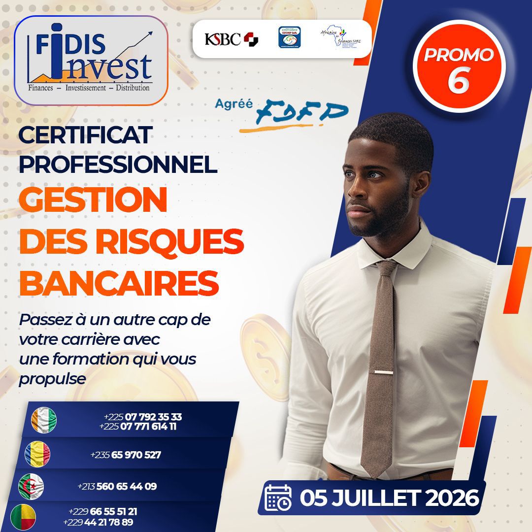 FIDIS Invest organise une formation certifiante en Gestion des risques, 100% en ligne