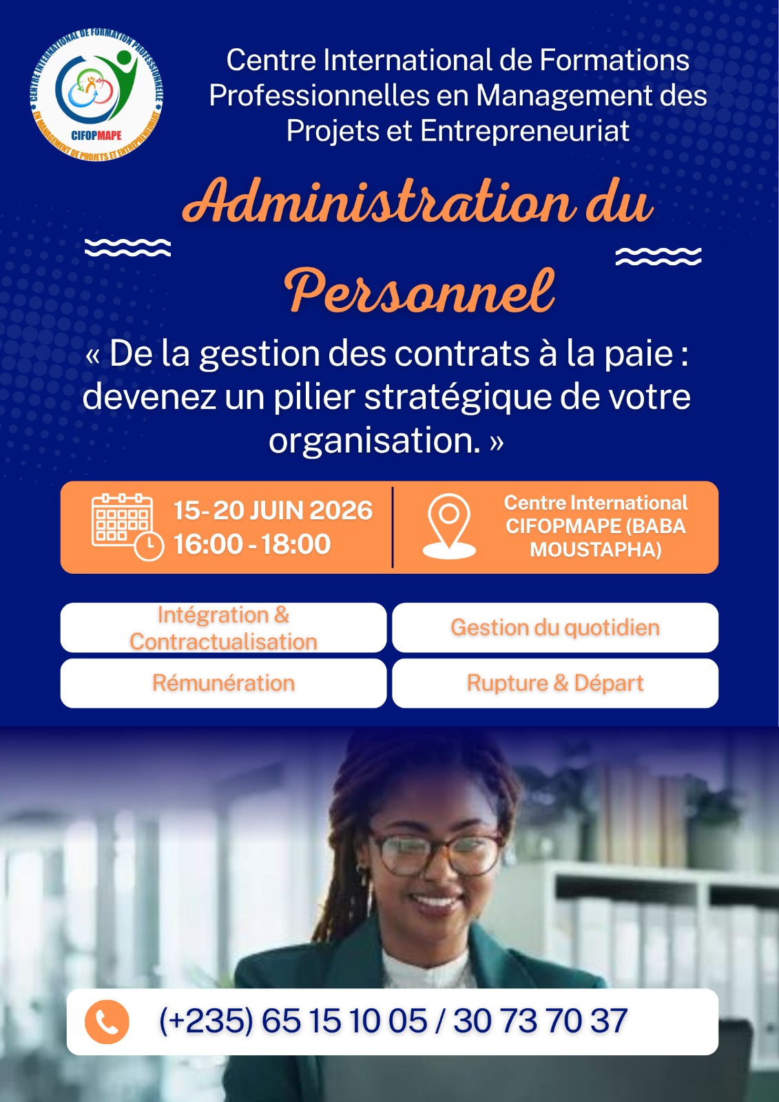 Le Centre International CIFOPMAPE organise une formation en Administration du Personnel, N&rsquo;Djamena, Tchad