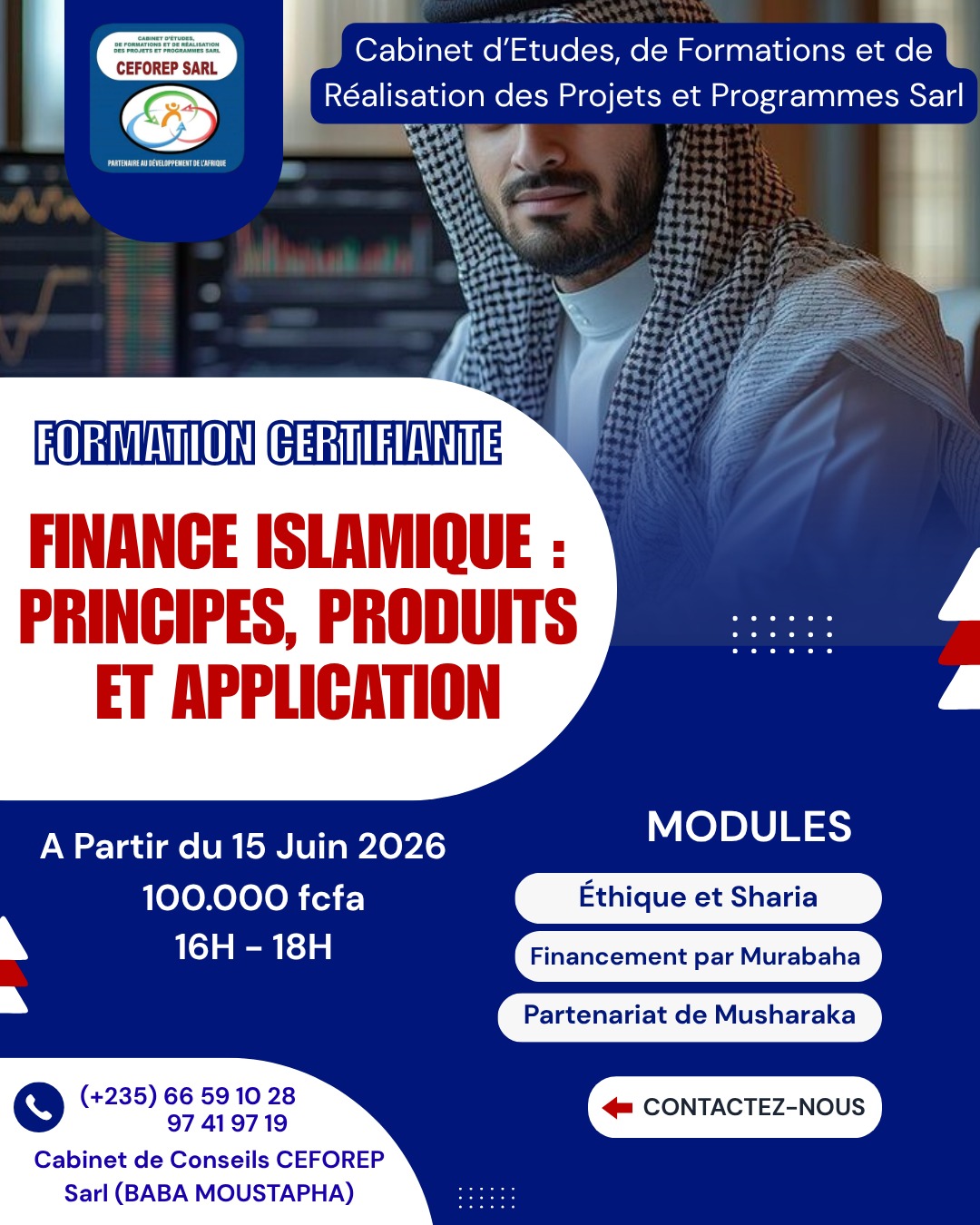 Le Cabinet de Conseils CEFOREP Sarl organise une formation en Finance Islamique, N&rsquo;Djamena, Tchad