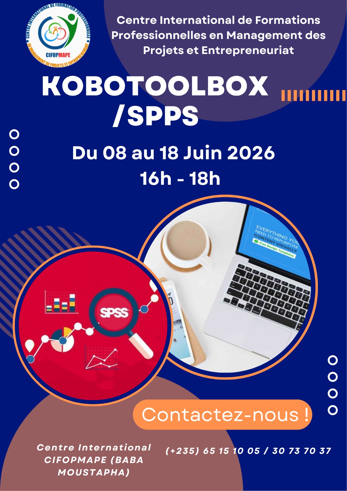 Le Centre International CIFOPMAPE organise une formation avancée sur KOBOTOOLBOX et SPSS, N&rsquo;Djamena, Tchad
