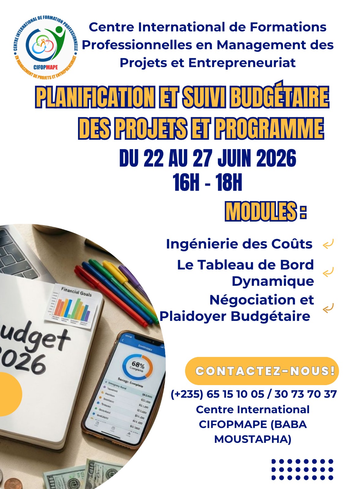 Le Centre International CIFOPMAPE organise une formation en Planification et suivi budgétaire des projets et programmes, N&rsquo;Djamena, Tchad