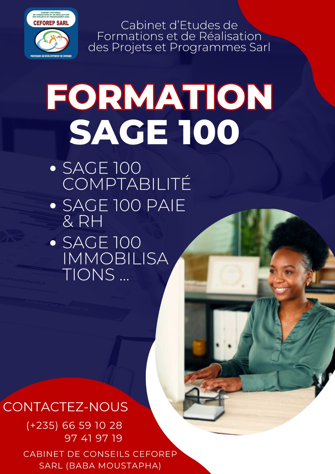 Le Cabinet de Conseils CEFOREP SARL, en partenariat avec le Centre International CIFOPMAPE, organise une certification professionnelle en SAGE SAARI (PAIE, RH & COMPTABILITE), N&rsquo;Djamena, Tchad