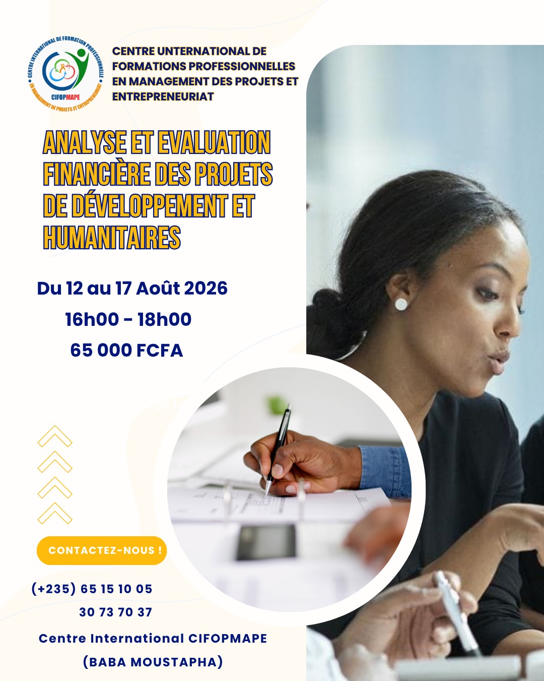 Le centre international CIFOMAPE organise une formation sur l&rsquo;Analyse et l&rsquo;évaluation financière des projets de développement et humanitaires