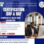 Le Cabinet de Conseils CEFOREP Sarl en partenariat avec le Centre International CIFOPMAPE, organise une formation certifiante sur le métier du DAF & RAF
