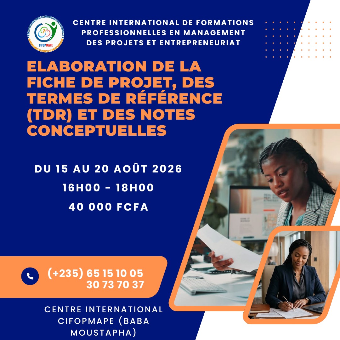 Le centre international CIFOMAPE organise une formation sur l&rsquo;élaboration de la fiche de projet, TDR et des Notes conceptuelles