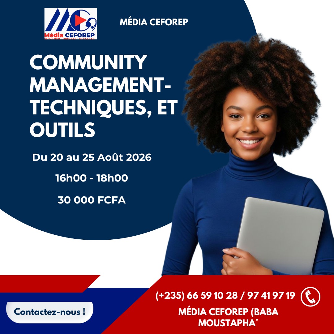 Média CEFOREP organise une formation sur le module Community Management-Techniques, et Outils, N&rsquo;Djamena, Tchad