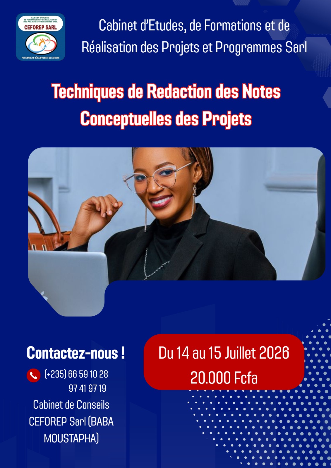 CEFOREP SARL organise une formation sur les Techniques de Rédaction des Notes Conceptuelles des Projets, N&rsquo;Djamena, Tchad