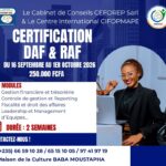 Le Cabinet CEFOREP SARL organise une certification DAF & RAF, en ligne et en présentiel