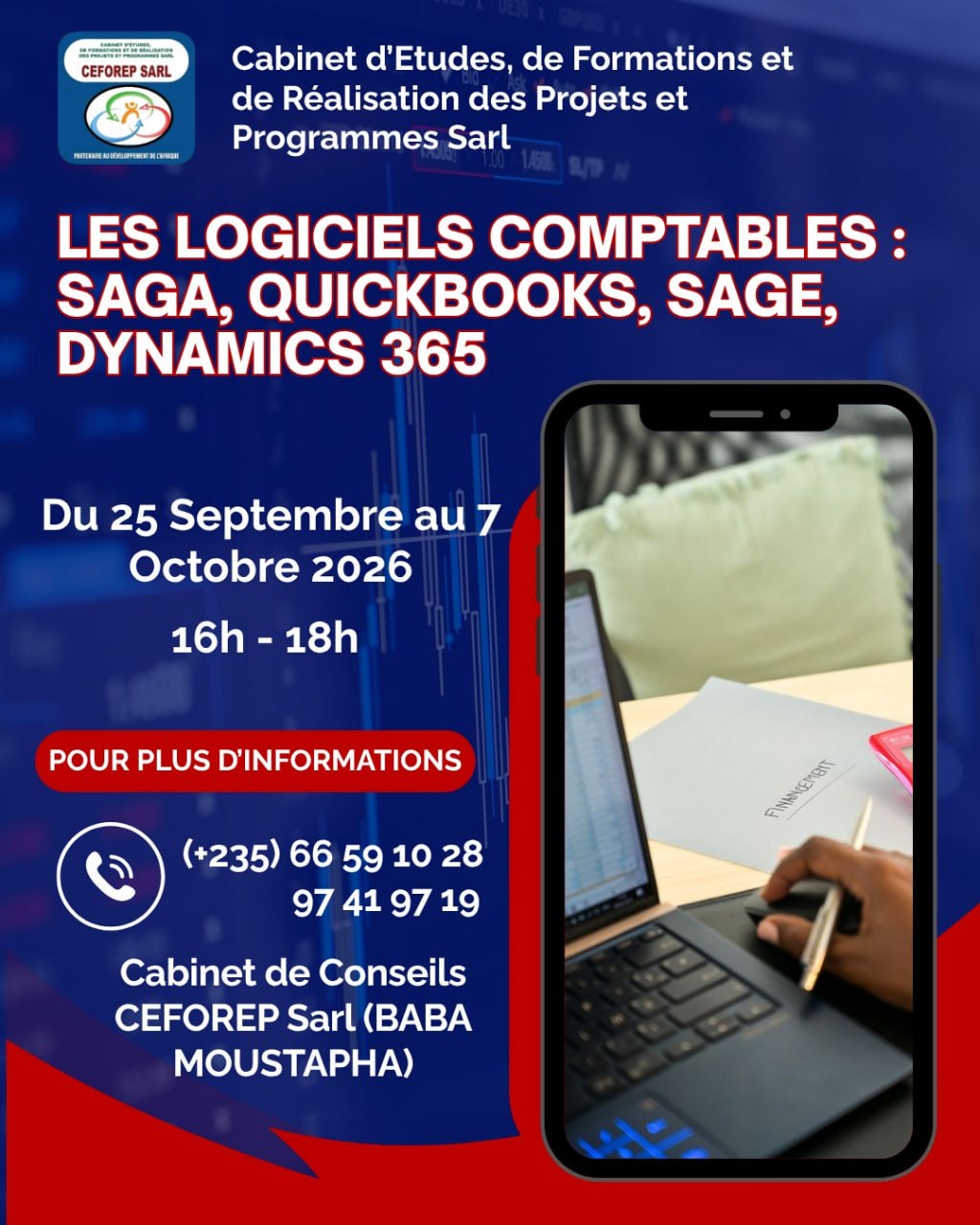 Le Cabinet CEFOREP SARL organise une formation sur les logiciels comptables