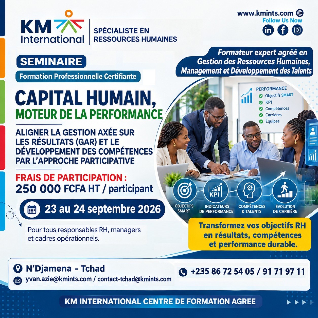 KM International organise une formation sur le capital humain, moteur de la performance, N&rsquo;Djamena, Tchad