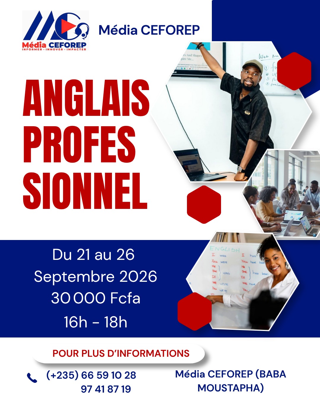 Média CEFOREP organise une session de formation pratique en Anglais professionnel (Business English)