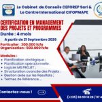 Le Cabinet CEFOREP SARL et le Centre International CIFOPMAPE organisent une certification en Management des Projets et Programmes, N&rsquo;Djamena, Tchad