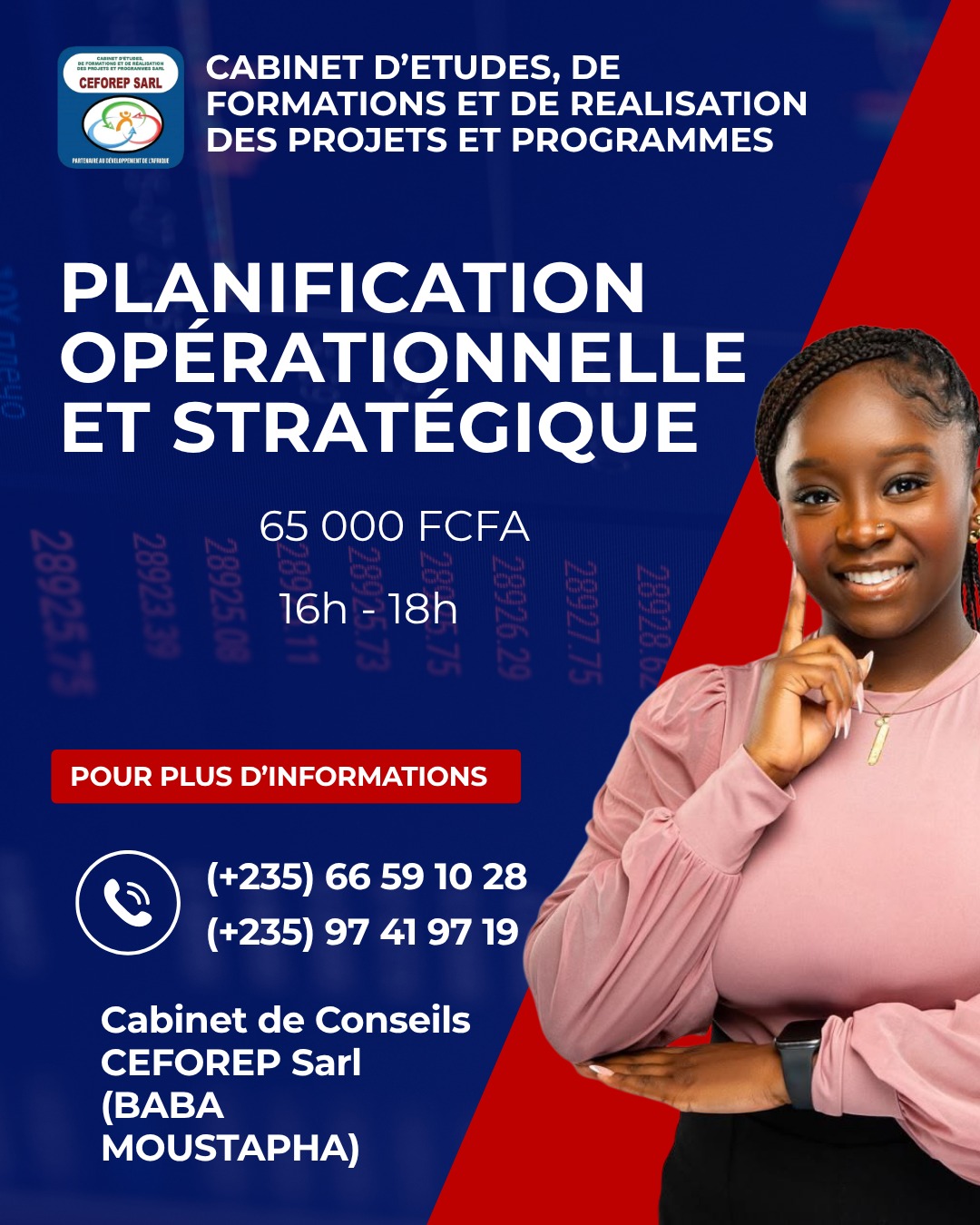 Le Cabinet CEFOREP SARL organise une formation en Planification Opérationnelle et Stratégique, N&rsquo;Djamena, Tchad