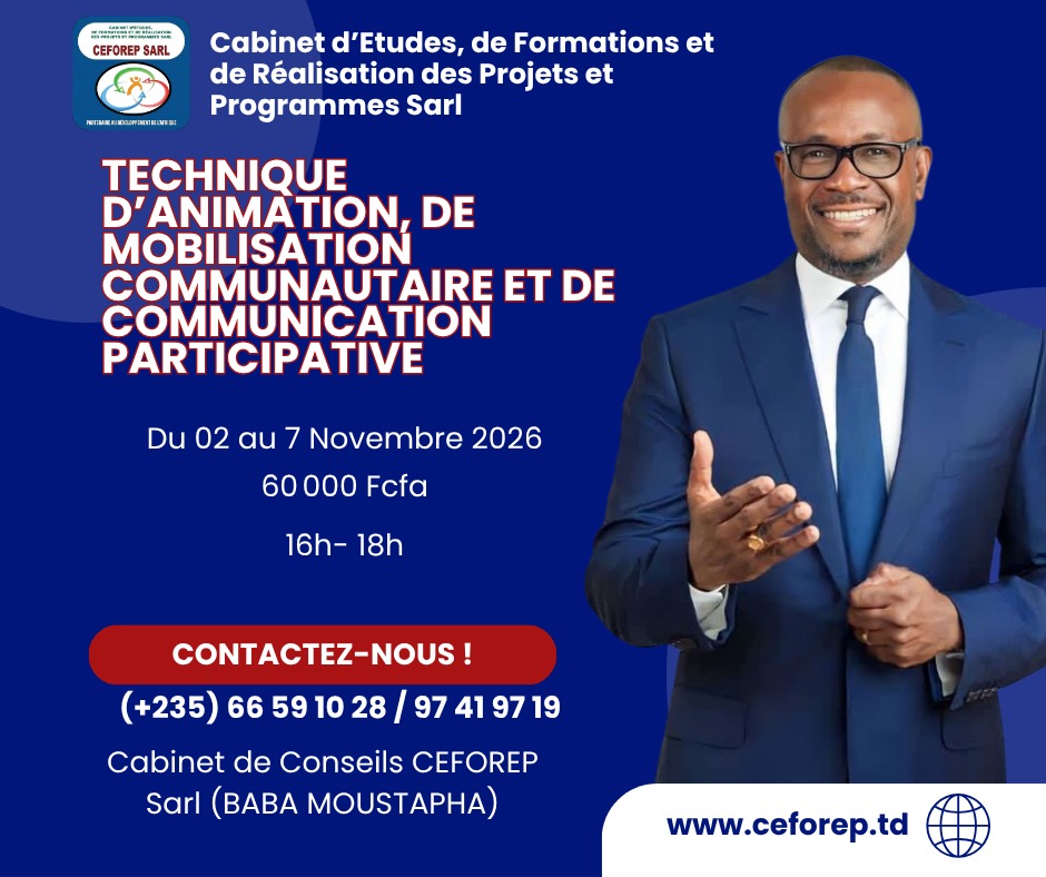 CEFOREP Sarl organise une formation en technique d&rsquo;animation de mobilisation communautaire et de communication participative, N&rsquo;Djamena, Tchad