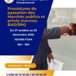 Le Centre International CIFOPMAPE organise une formation sur les Procédures de Passation des Marchés Publics et Privés (Normes BAD et Banque Mondiale)