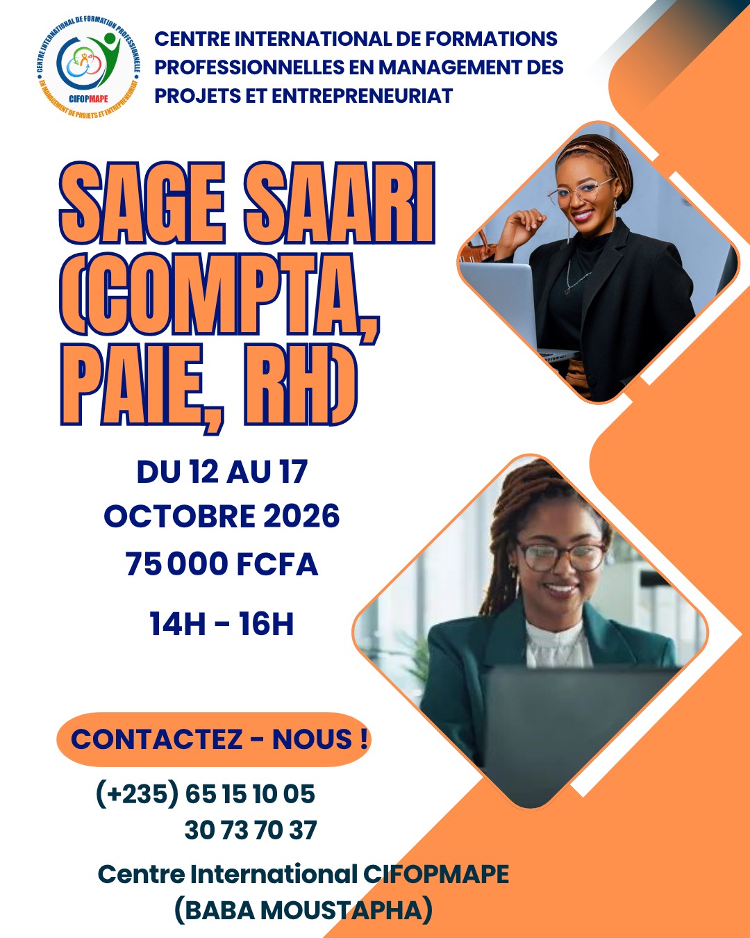 Le Centre International CIFOPMAPE organise une formation sur SAGE SAARI: Comptabilité, Paie et Gestion des Ressources Humaines